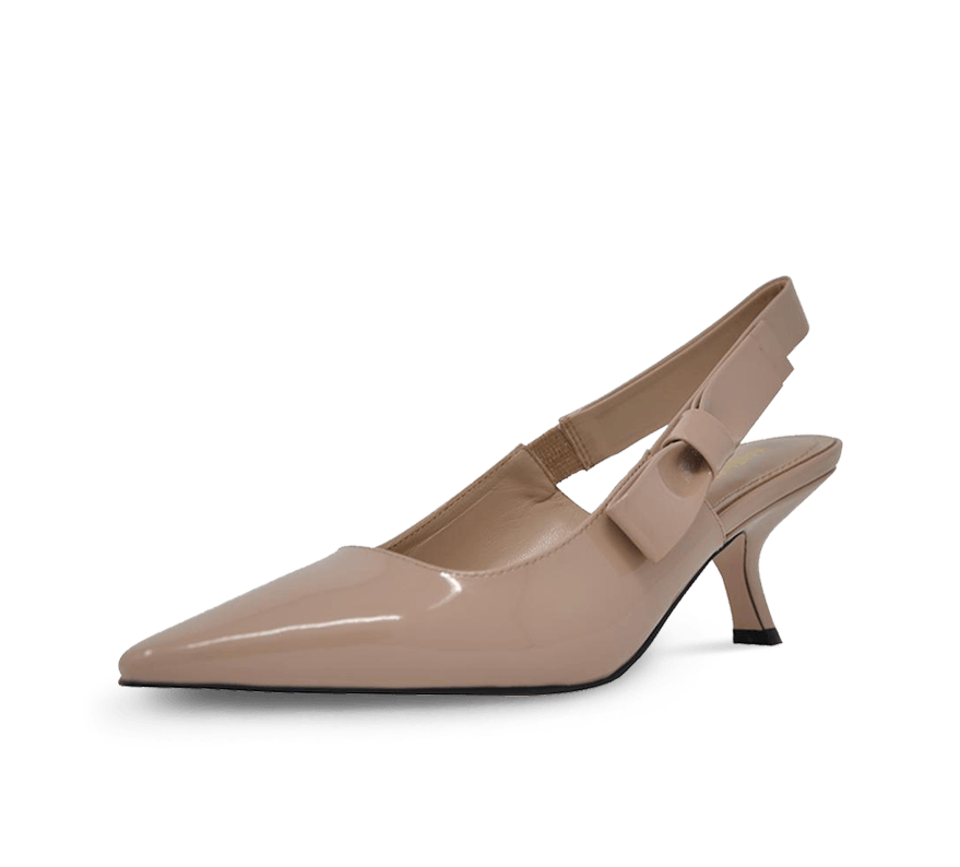Helena Kitten Heel Slingbacks - Kaitlyn Pan Shoes