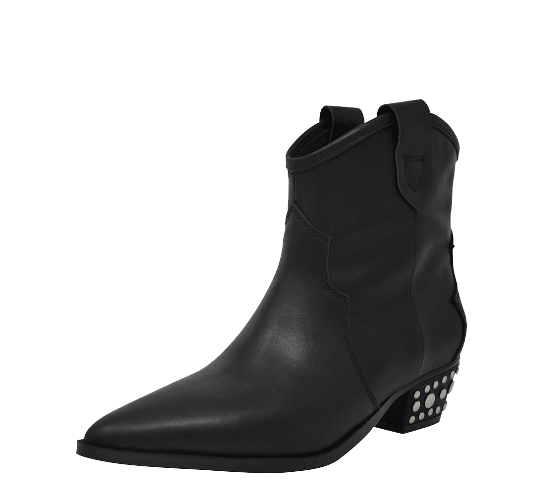Calf Leather Cowboy Studded Block Heel Boots - Kaitlyn Pan Shoes