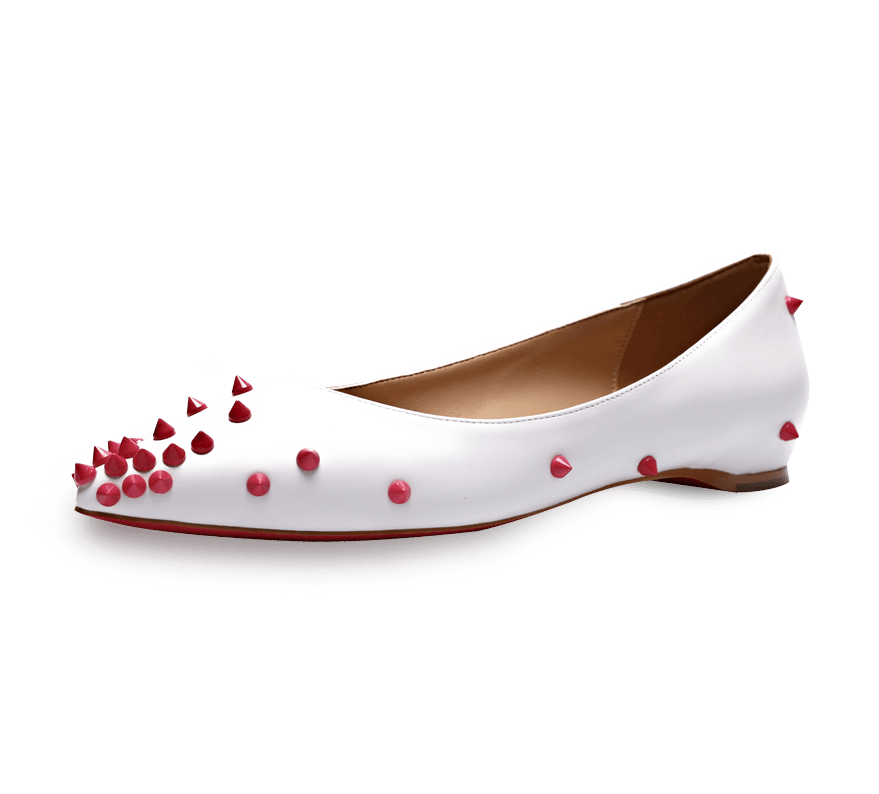 Skittle Studded Leather Flats - Kaitlyn Pan Shoes