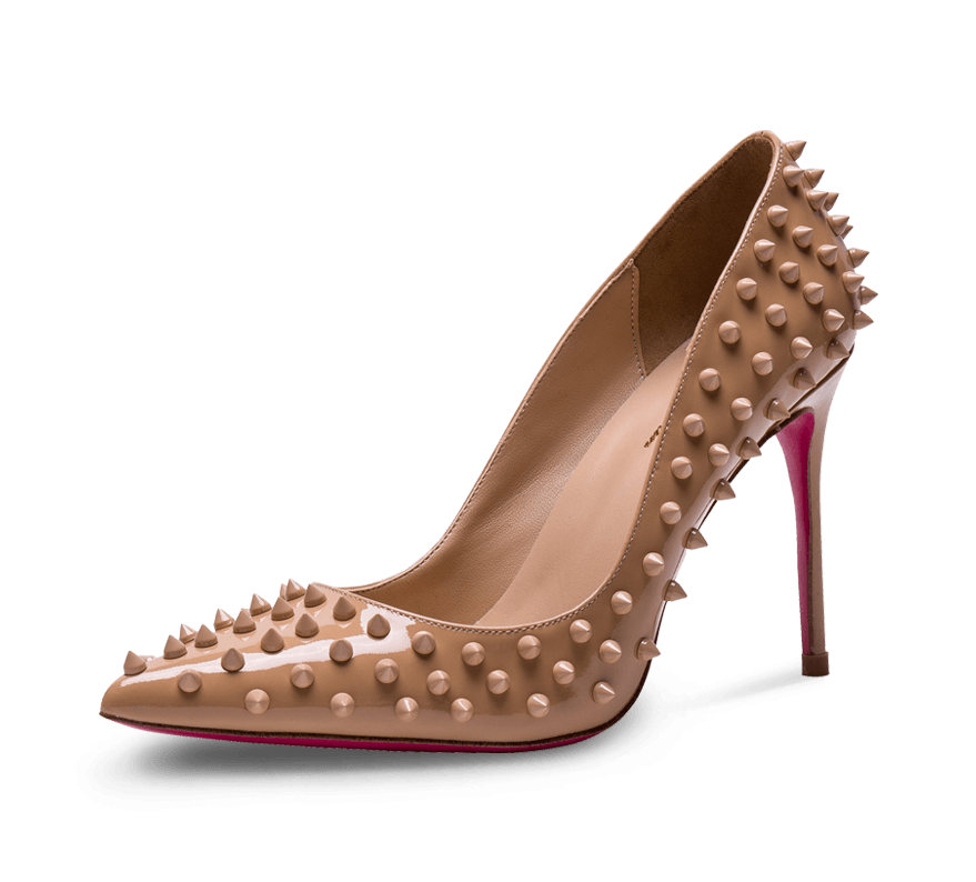 Spikes Pink Sole High Heel Pumps - Kaitlyn Pan Shoes