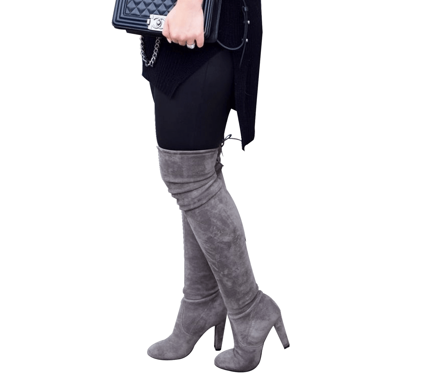 Pamela Slim Fit Over The Knee High Heel Boots - Kaitlyn Pan Shoes