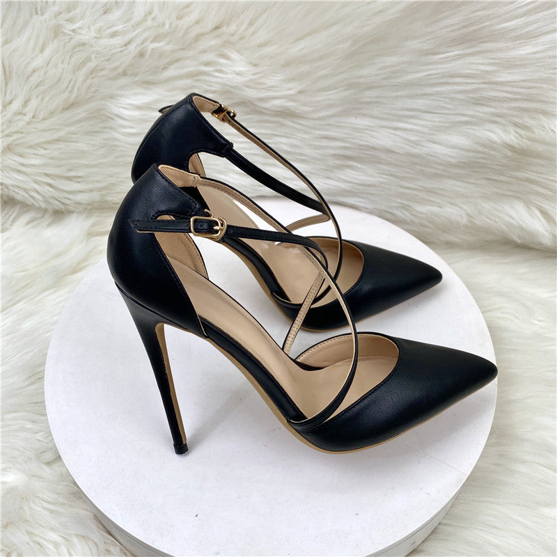Cross Strap High Heel Pumps