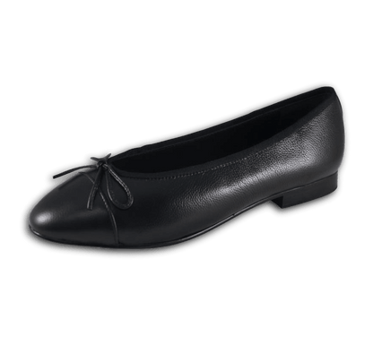 Lambskin Two Tone Bow Ballet Flats - Kaitlyn Pan Shoes