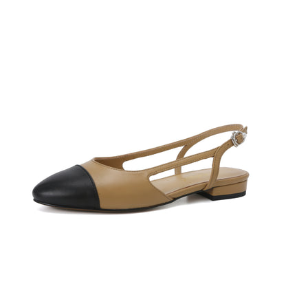 Chic Serenity Genuine Lambskin Strap Flats