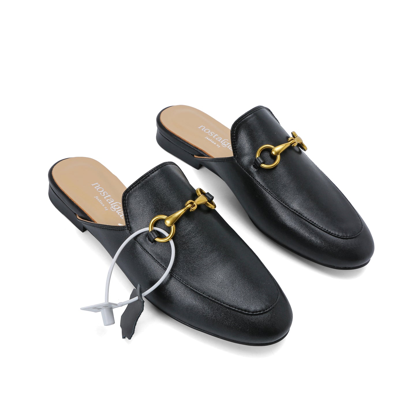 Urbane Genuine Leather Mules with Buckle