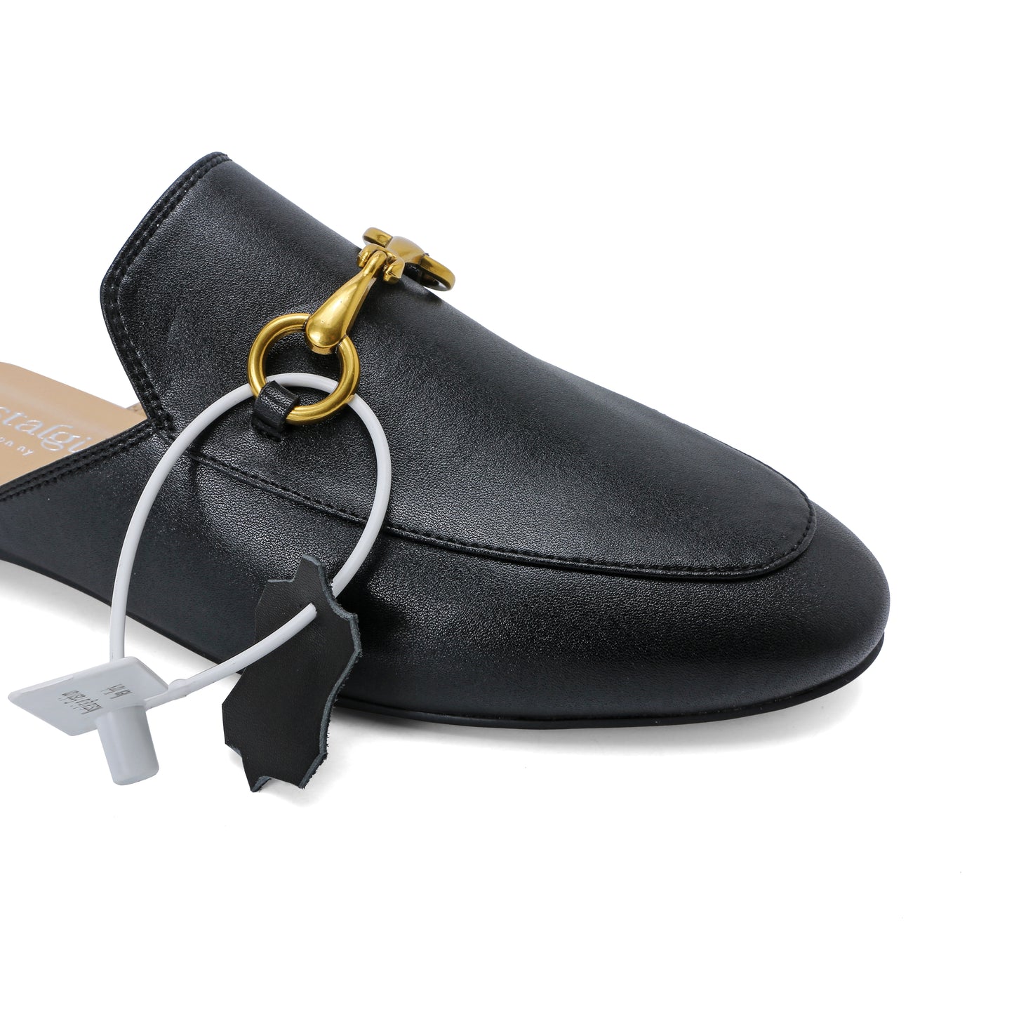 Urbane Genuine Leather Mules with Buckle