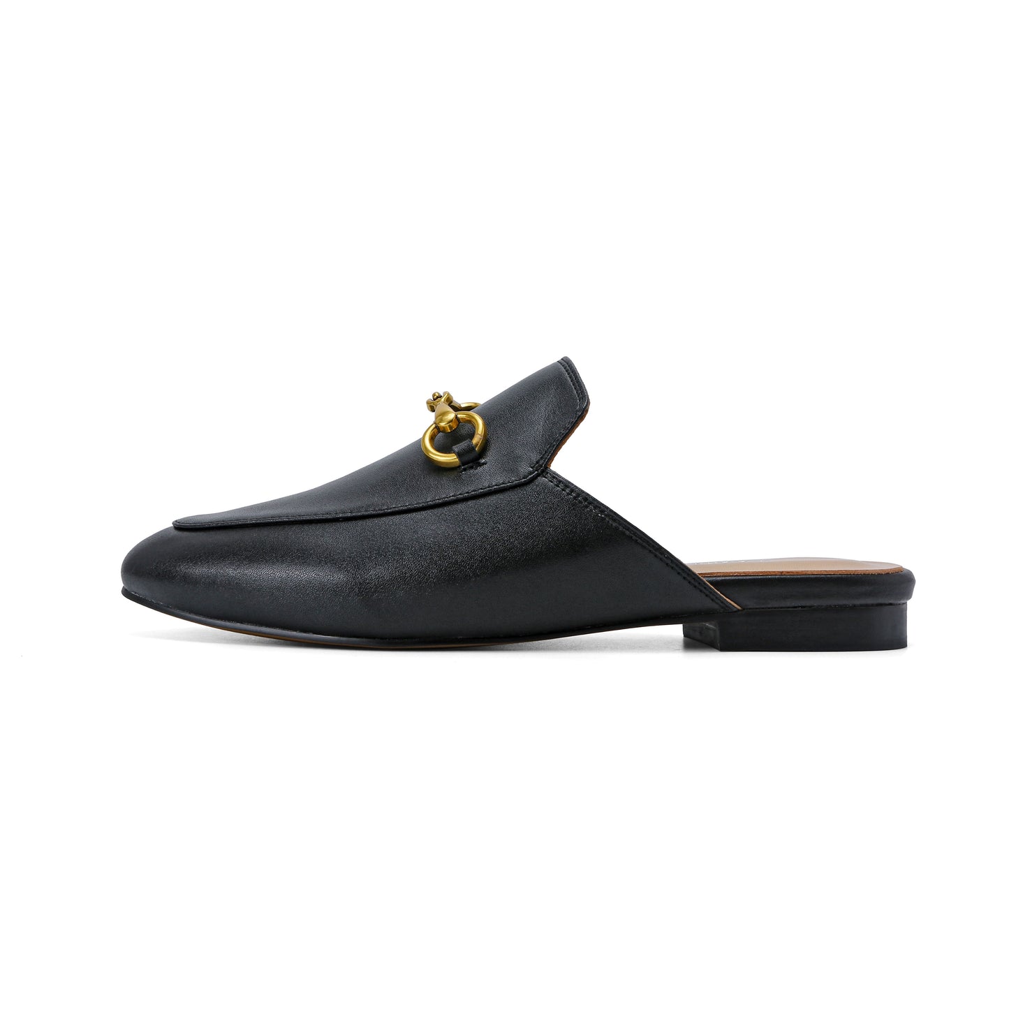 Urbane Genuine Leather Mules with Buckle