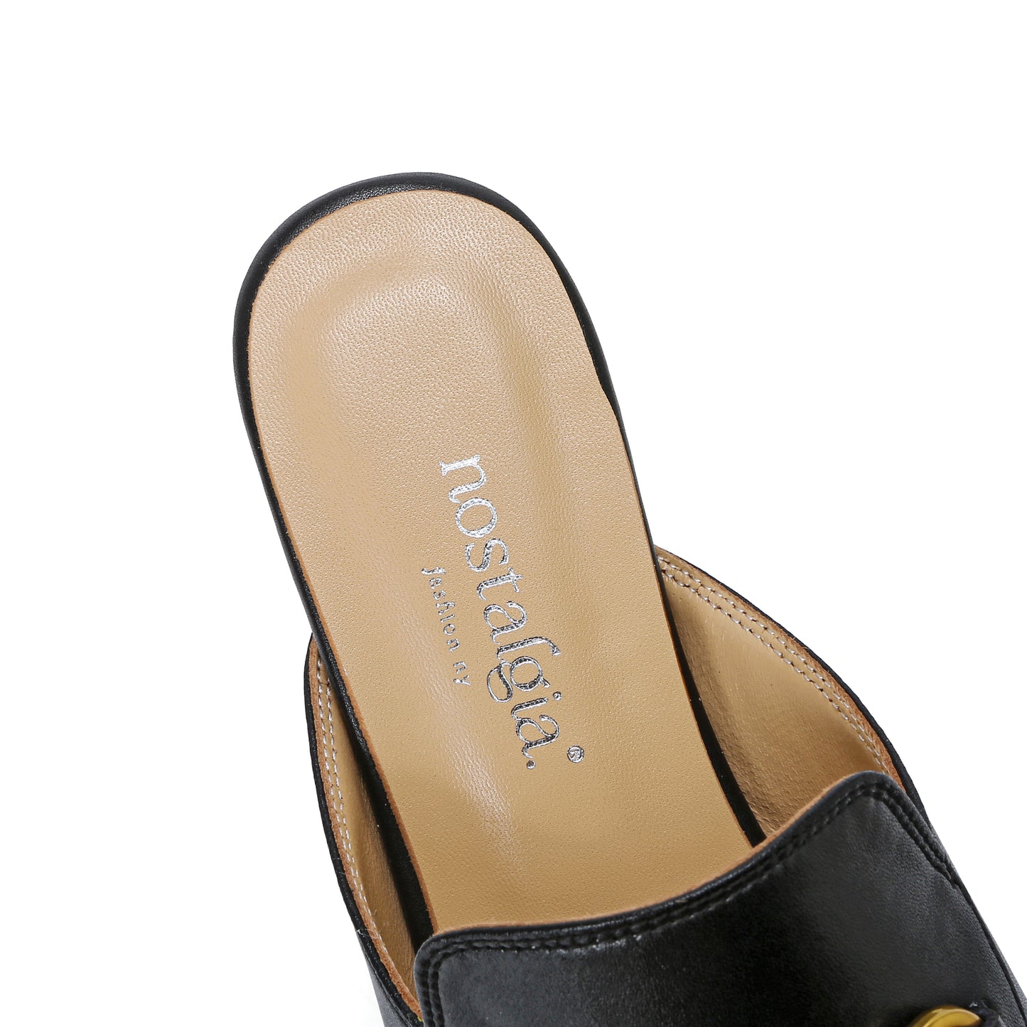 Urbane Genuine Leather Mules with Buckle