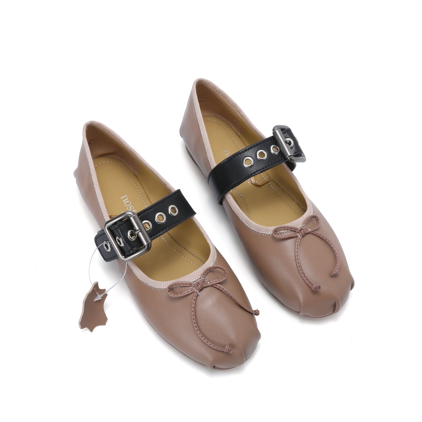 Elegance Genuine Lambskin Buckle Ballet Flats