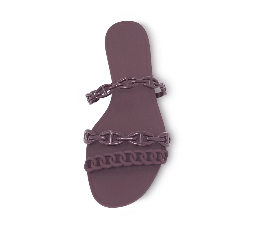 Jelly Chain Beach Sandals Flip Flops - Kaitlyn Pan Shoes