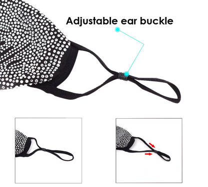 Washable Masks with Rhinestones - Kaitlyn Pan Shoes