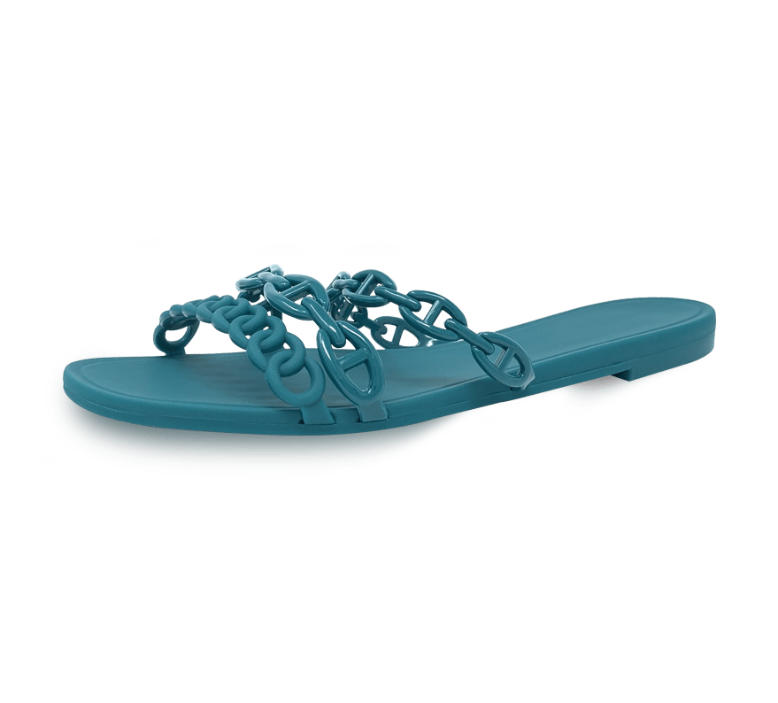 Jelly Chain Beach Sandals Flip Flops - Kaitlyn Pan Shoes