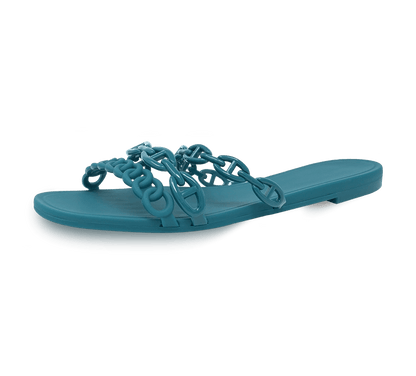 Jelly Chain Beach Sandals Flip Flops - Kaitlyn Pan Shoes