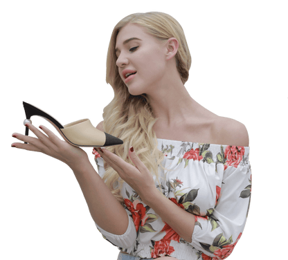 Debbie Two Tone Pearl Mules - Kaitlyn Pan Shoes