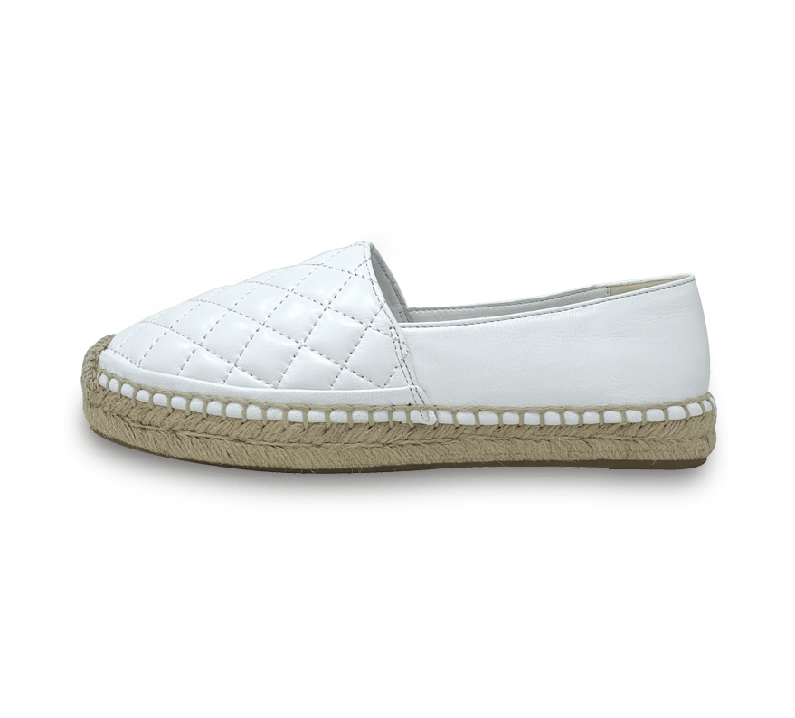 Quilted Leather Espadrille Slip-On Flats - Kaitlyn Pan Shoes