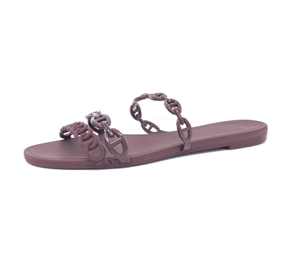 Jelly Chain Beach Sandals Flip Flops - Kaitlyn Pan Shoes