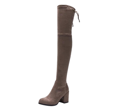 Paige Slim Fit Over The Knee Block Heel Boots - Kaitlyn Pan Shoes