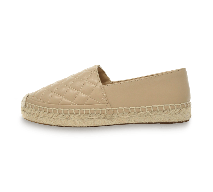 Quilted Leather Espadrille Slip-On Flats - Kaitlyn Pan Shoes