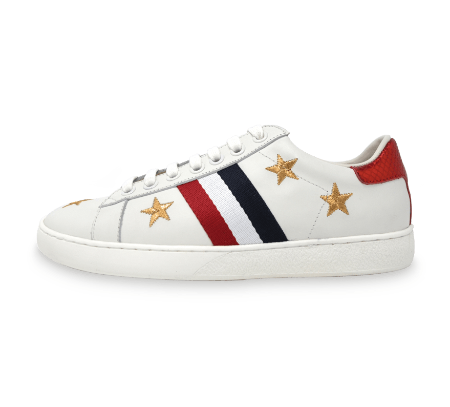 Zane Sneakers with Stripe Pattern and Stars - Kaitlyn Pan Shoes